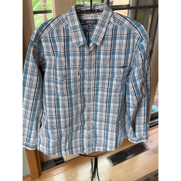 Eddie Bauer Other - Eddie Bauer Mens Large Classic Fit Plaid Button Down Shirt Blue Teal Cotton L